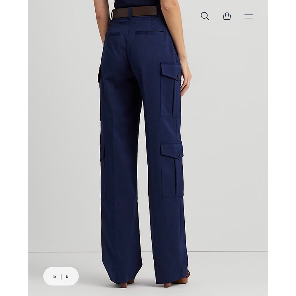 Lauren Ralph Lauren Faille Cargo Pant Navy Blue 8 - Picture 3 of 12